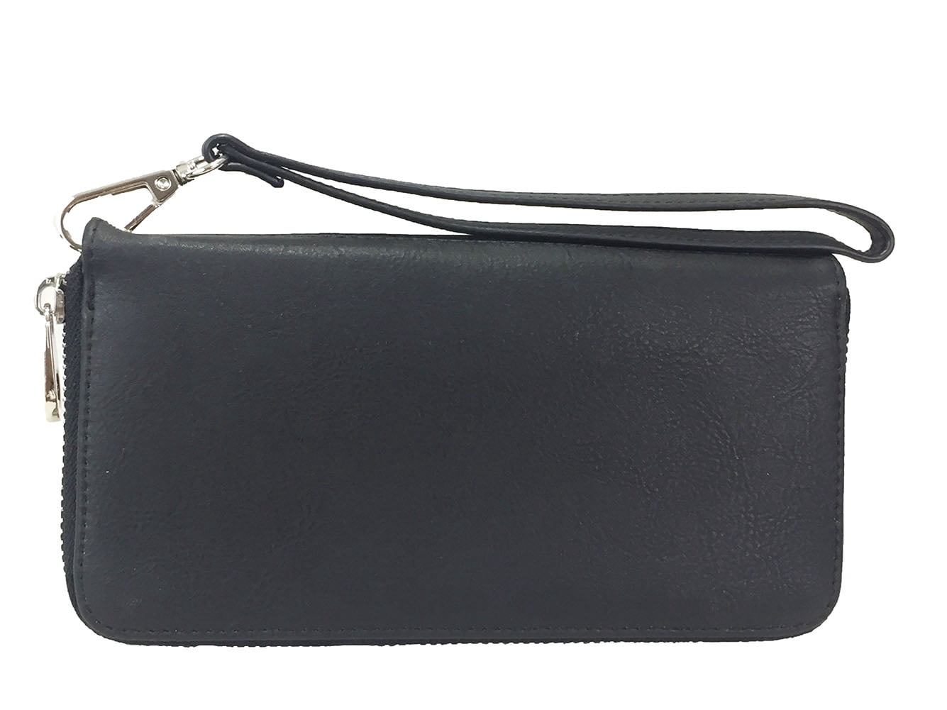 ZzFab Gem Wallet Matching Rhinestone Wallet for Sparkle Purse Black with Wristlet Strap