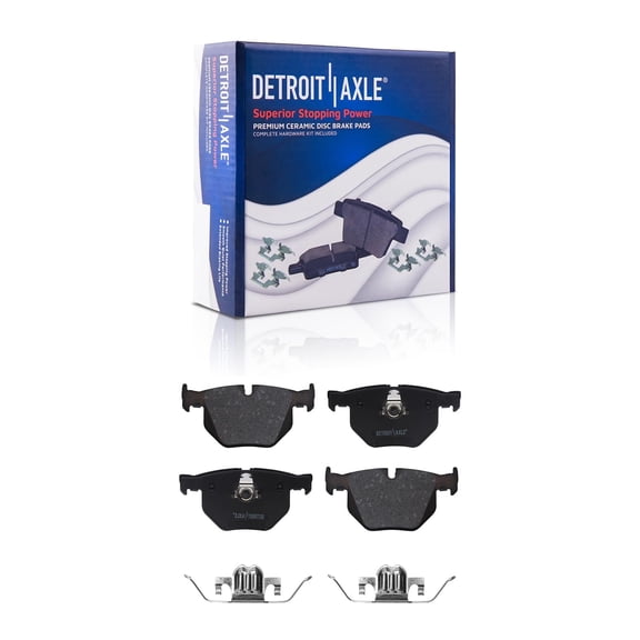 Detroit Axle - Rear Brake Pads for BMW 525i 525xi 528i 535i xDrive 528xi 530i 530xi 535xi X5 X6, Ceramic Brake Pads w/ Hardware Replacement