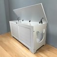 thumbnail image 2 of YIYADO 39.4" Top Opening Cat Litter Box Enclosure, White Hidden Litter Box Cabinet, Dog Proof Cat Washroom, MDF Heavy-Duty Side Table with 150LBS Max Load for Large Indoor Cats, 2 of 6