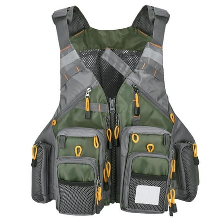 Fly Fishing Vest Adjustable Mesh Multi-Pocket Jackets Outdoor Fishing ...