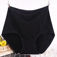 thumbnail image 2 of Lumtrix Women Cotton Underwear Comfort Ribbed High Waisted Panties Breathable Full Coverage Briefs Black 5XL, 2 of 3