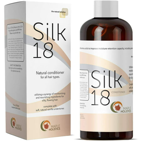 Silk18 Natural Conditioner for Women & Men with Dry & Damaged Hair Safe for Color Treated Hair Sulfate Free with Pure Argan Oil Silk Amino Acids Shea Butter Sea Buckthorn Oil Jojoba Oil Keratin