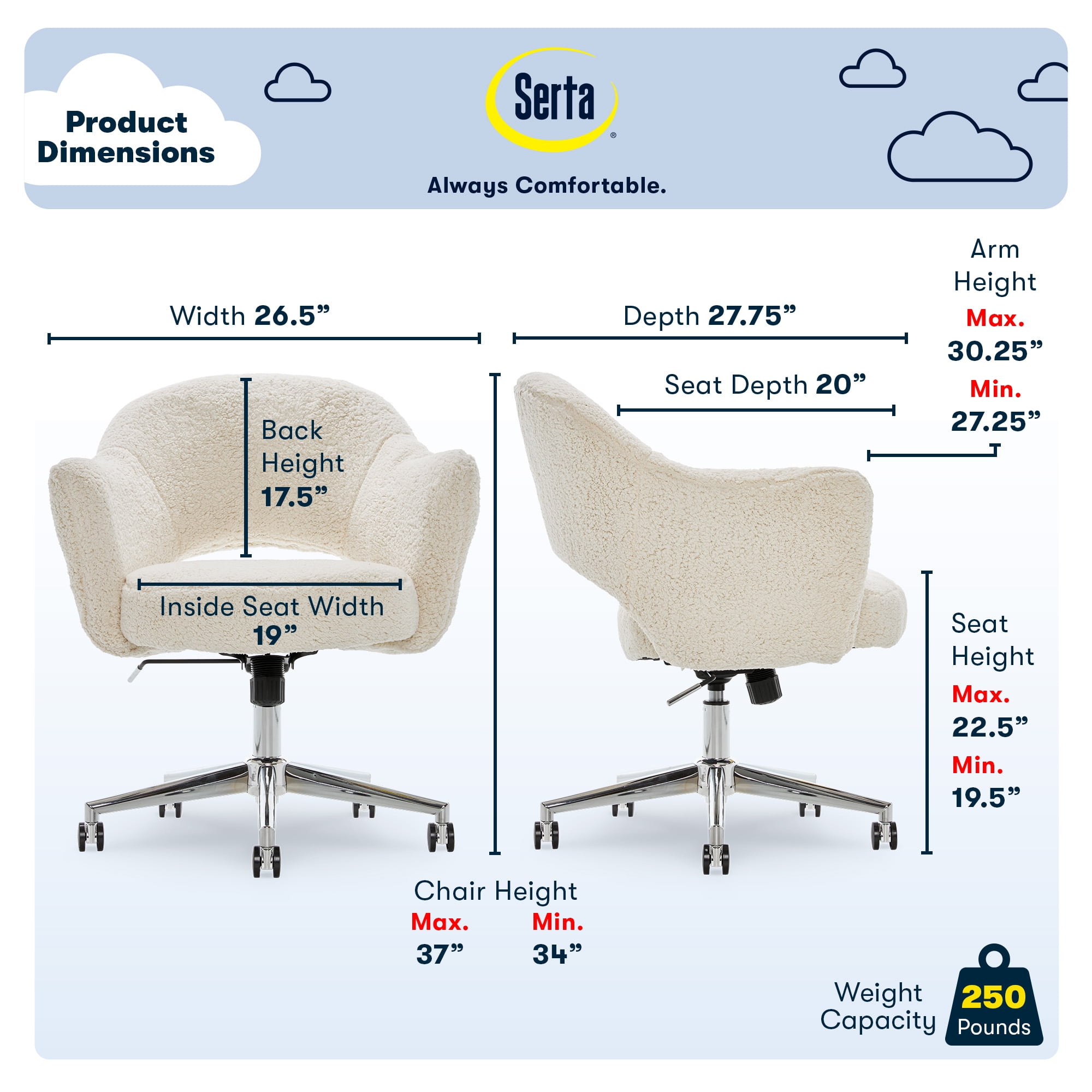 Serta valetta home office chair discount