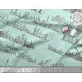 thumbnail image 3 of Soimoi Green polyester Crepe Fabric Different City Monuments Architectural Printed Fabric 1 Yard 42 Inch Wide, 3 of 3