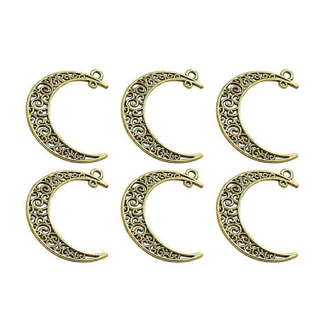Decorative Moon Pendants, Fine Alloy Charms Designed for Necklace Crafting