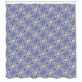 thumbnail image 3 of Ambesonne Moroccan Shower Curtain, Geometric Azulejo Design, 69"Wx70"L, Violet Blue Black Cream, 3 of 3