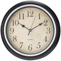 REGALWOVEN Wall Clocks, Battery Operated Silent Non-Ticking Wall Clock Rustic Style Decorative for Kitchen Living Room Home Office Black-2 12 Inch