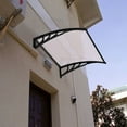thumbnail image 4 of Spaco 100 x 80 Household Application Door & Window Awnings Canopy White & Black Bracket, Polycarbonate Entry Door Outdoor Window window Awnings Exterior, Front Door Overhang Awning for Sun Shutter, 4 of 15