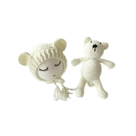Sunisery Newborn Baby Knitted Hat And Doll Set Photography Costume Shoot