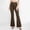 Coffee, variant on PWPSG Women's High-Waist Flare Pants, Dual Button Waist, Neat Front Seam Stitching and Split Hem for Upscale Smart Casual Events Black XXS