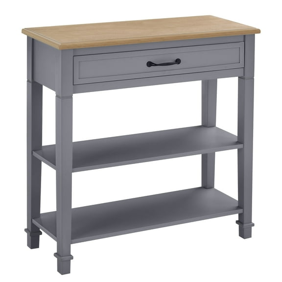 Dtwnek Modern Style Sofa Console Table with Drawer and Shelves, Entry Hallway Table for Living Room, Gray