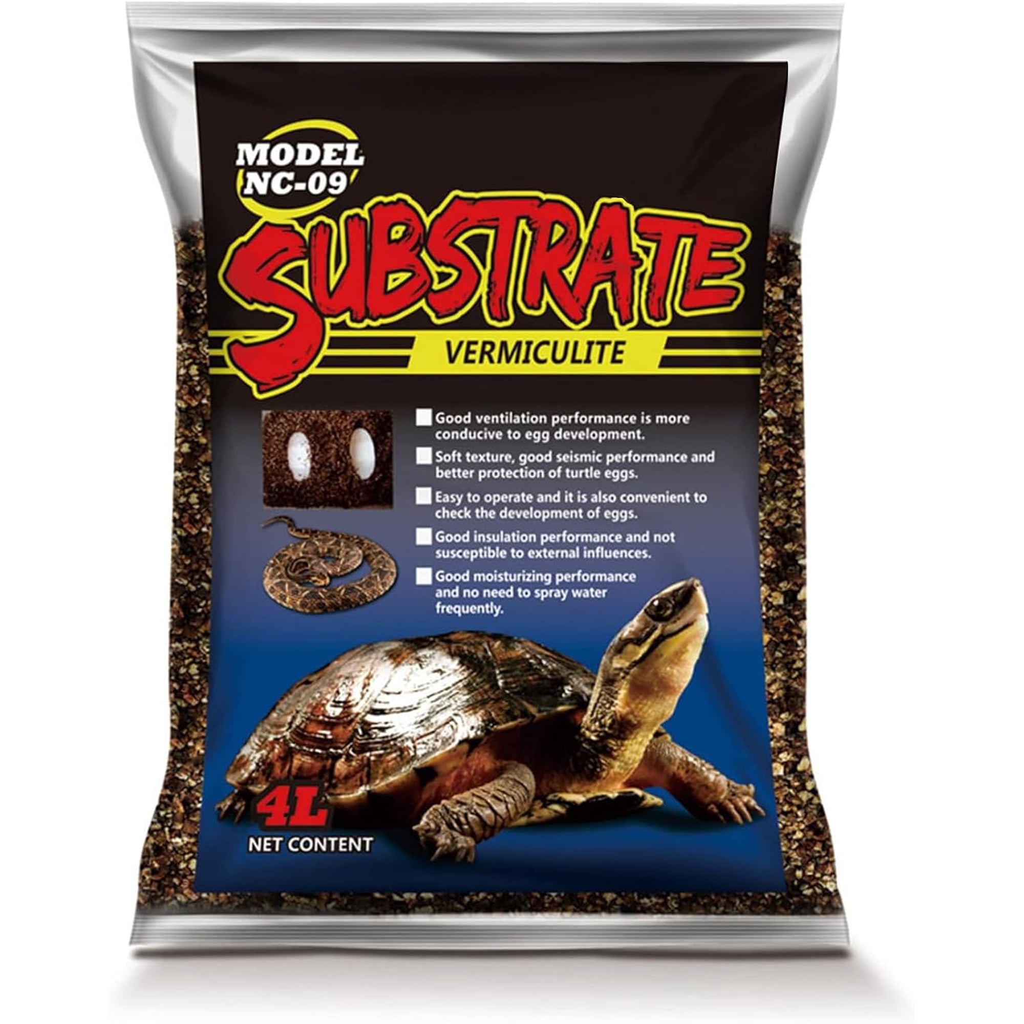 4.2QT Vermiculite for Reptile Tortoise Terrarium Substrate Snake Bedding