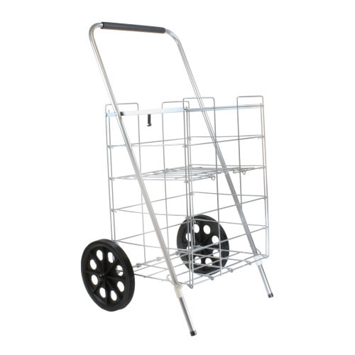 2 Wheels Stretch Handle Folding Shopping Trolley Travel Cart 80 lbs Storage 