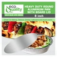 thumbnail image 5 of EcoQuality [150 Pack] - 8 Inch Disposable Round Aluminum Foil Take-Out Pans with Board Lids Set - Disposable Tin Containers, Perfect for Baking, Cooking, Catering, Cake Pans, Parties, Restaurants, 5 of 7