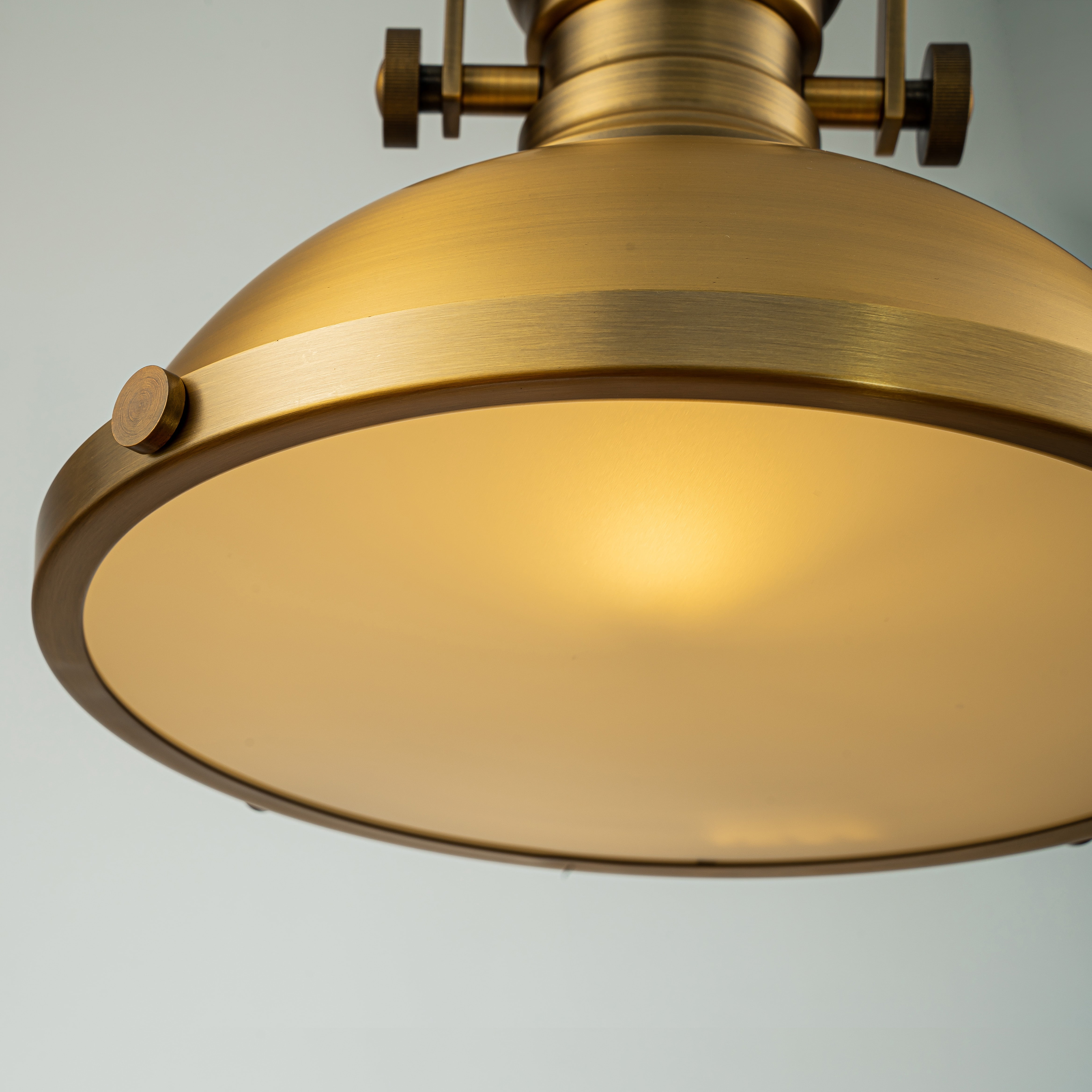 1-Light 13" Modern Industrial Antique Brass Single Dome Pendant Light For Kitchen Island