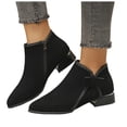 thumbnail image 6 of Mostsola Chelsea Ankle Boots for Women Fashion Bowknot Fall Dress Booties Low Heel Zipper Short Boot, 6 of 8