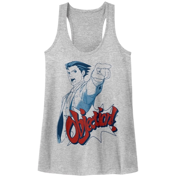 Ace Attorney Objection Gray Women's Racerback Tank Top