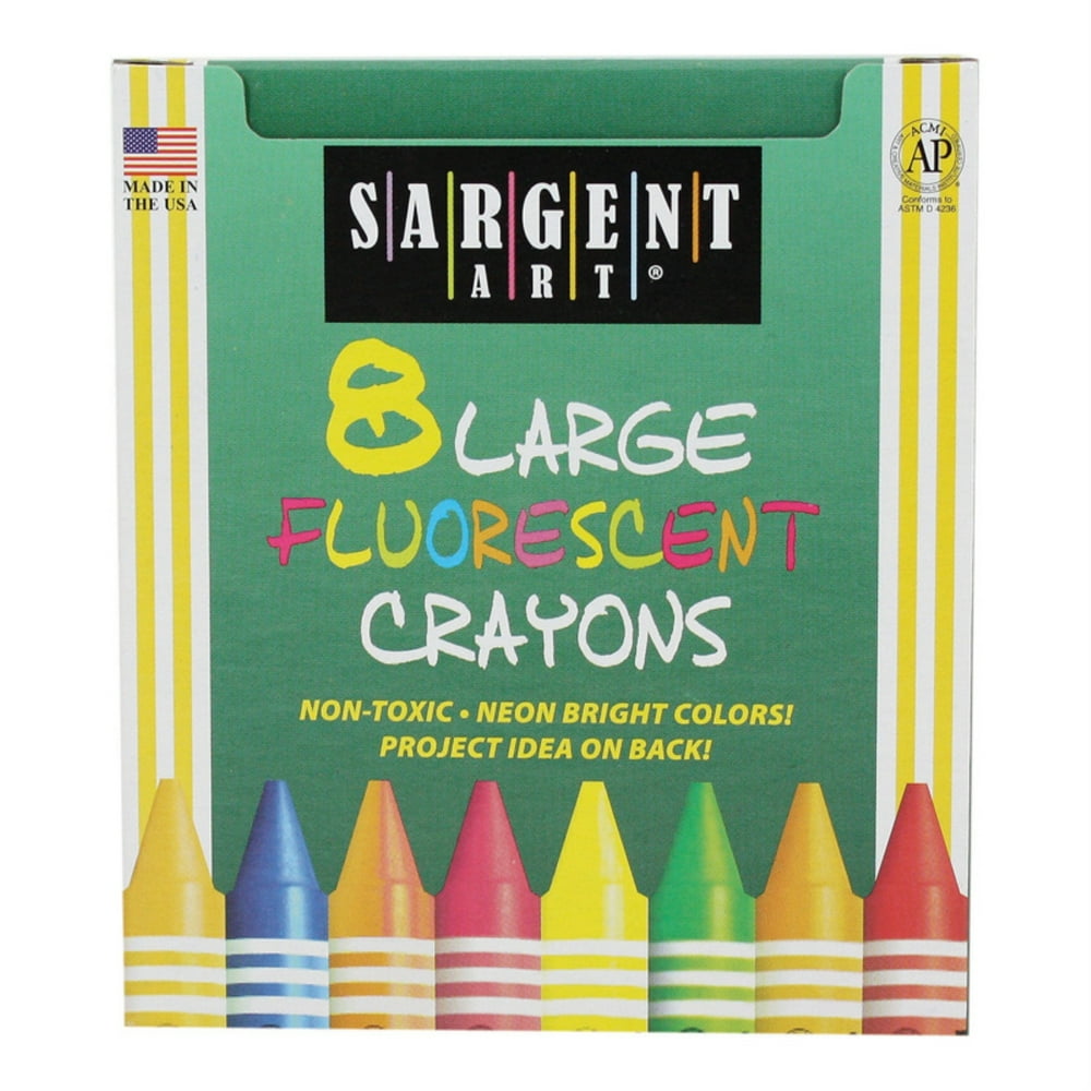 Sargent Art Fluorescent Crayons, Large Size, 8 col