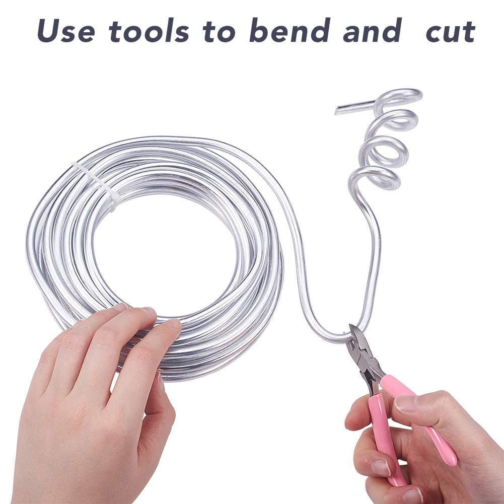 3 Gauge(6mm) Silver Aluminum Wire 23 Feet Bendable Metal Sculpting Wire for Bonsai Trees Floral Making Home Decors and Other Arts Crafts Making