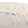 thumbnail image 3 of Neutral Color Pouf Cover with Zipper, Abstract Minimalist Pattern with Geometric Forms and Branches, Soft Decorative Fabric Unstuffed Case, 30" W X 17.3" L, Champagne Pale Grey Beige, by Ambesonne, 3 of 5