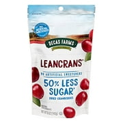 Angle View: Decas Farms LeanCrans Reduced Sugar Dried Cranberries, 5 Ounce