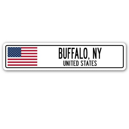 BUFFALO, NY, UNITED STATES Street Sign American flag city country  