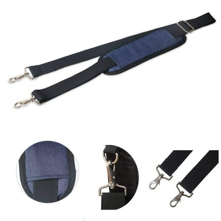 Replacement Shoulder Strap - JAKAGO 155CM Universal Replacement Shoulder Strap Padded Extra Long Adjustable Bag Strap with Metal Swivel Hooks and Non-Slip Pad for Laptop Case Briefcase Diaper Bag Camera Travel Bag (Bl