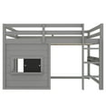 thumbnail image 5 of Harper & Bright Designs Full Size Loft Bed with Chalkboard and Built-in Bookshelf, Wood Loft Bed Frame with Ladder and Guardrails for Boys and Girls, Gray, 5 of 12