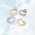 thumbnail image 5 of Zcyifa 4Pcs Minimalist Hair Claws Heart Shaped Jaw Clip Fashion Hair Clips Women Headdress (Golden, Silver, Rose Gold, Black), 5 of 10