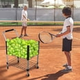 thumbnail image 6 of Sports Tennis Teaching Cart, Heavy Duty Tennis Ball Crate with Wheels, Portable Tennis Ball Holder Basket for Training Court, Large Ball Capacity, 6 of 8