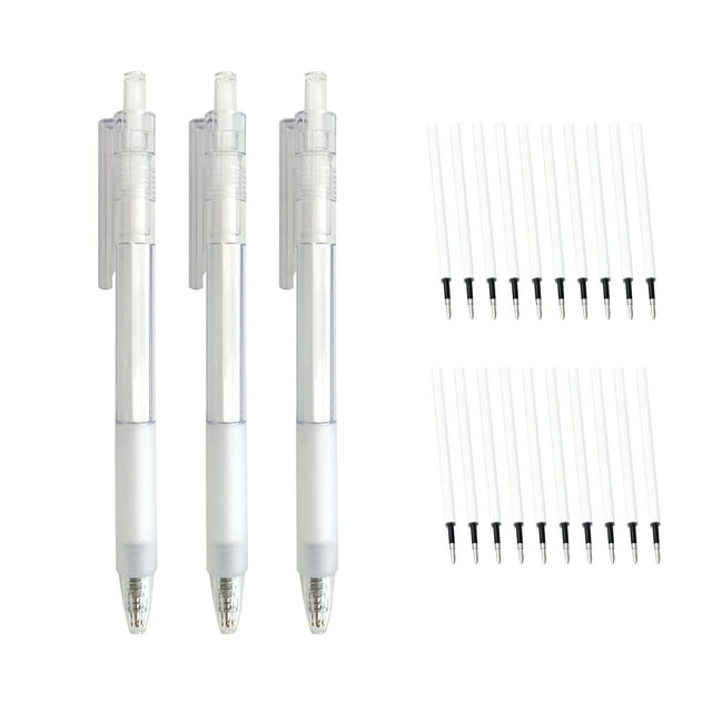 Labymos 3pcs Refillable & Retractable Gel Ink Pens 0.5mm Black Ink Gel Pen with 20