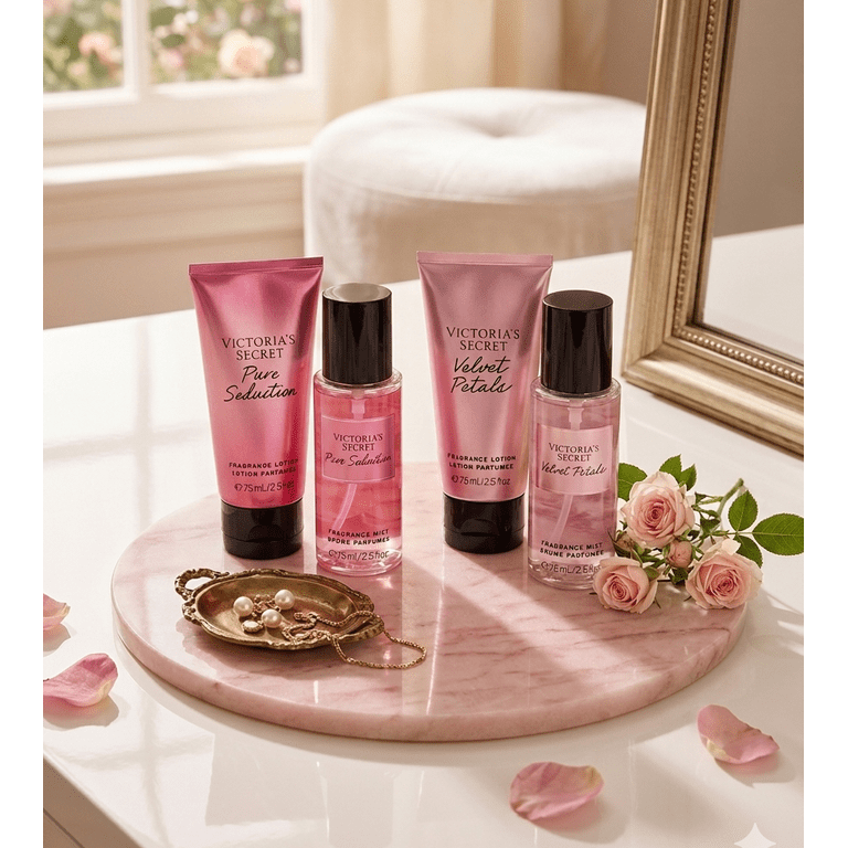 Victoria's Secret 4 Pc Fragrance Gift Set: Pure Seduction & Velvet