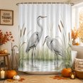 thumbnail image 2 of Wildlife White Birds Shower Curtain Set - Small 36" x 72" Washable Bathtub Curtain with 12 Hooks, Water Reflection Scenic Waterproof Fabric Stall Shower Curtains for Bathroom/Bathtub Décor, 2 of 8