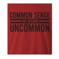 thumbnail image 2 of 9 Crowns Tees Common Sense Has Become Uncommon Graphic Tee Shirt (Unisex Red, 2XL), 2 of 3