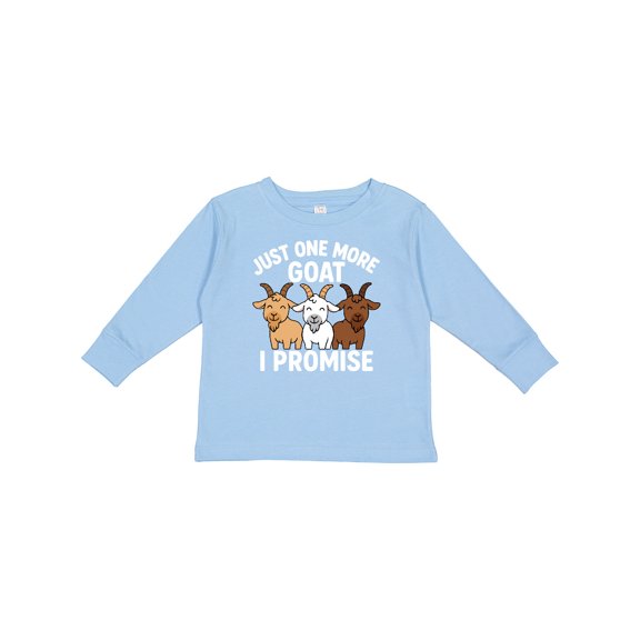 Inktastic Just One More Goat I Promise Boys or Girls Long Sleeve Toddler T-Shirt