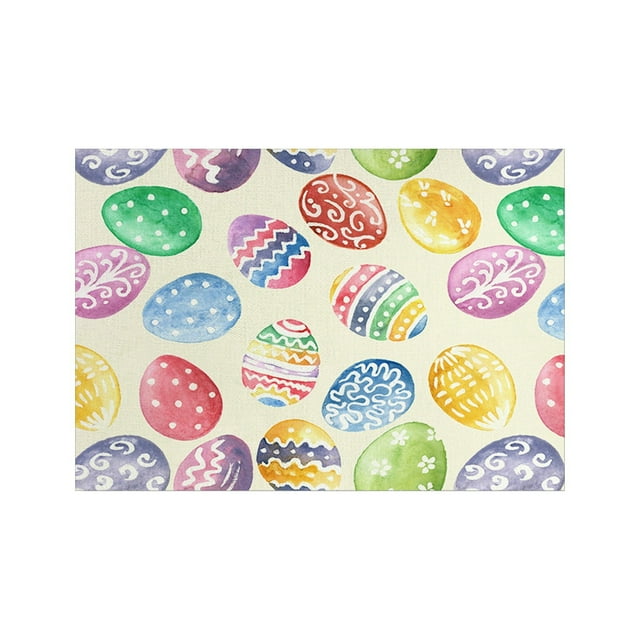Binwennn Table Runners for round Tables Easter Bunny Egg Pattern Placemat Easter Decoration Festive Atmosphere Strong Beautiful