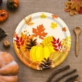 thumbnail image 6 of Nkmbld 20Pcs Disposable Thanksgiving Table Dinnerware Set, Pumpkin Maple Leaf Disposable Dinnerware with Paper Plates, Napkins, and Cups for Thanksgiving Autumn Harvest Party Supplies, 6 of 8