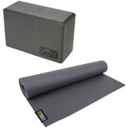 GoFit GF-YOGA-G Yoga Mat (Gray) & GF-YB-GY Yoga Block