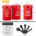 thumbnail image 2 of 8 Pieces Canister Sets for Kitchen Counter, Vintage Kitchen Coffee Tea Sugar Metal Canisters Set with Lid Measuring Spoons, Rustic Farmhouse Decor, Red, 2 of 7