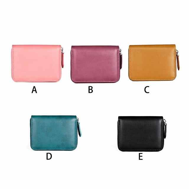 facefd Coin Purse Men Short Money Bag Change Mini Wallet Pocket Zipper Rfid Blocking Card Holder Cowhide Lady Fashion for Office Pouch Blue