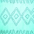 thumbnail image 1 of Ahgly Company Machine Washable Indoor Square Solid Turquoise Blue Modern Area Rugs, 7' Square, 1 of 4