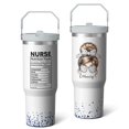 thumbnail image 2 of 1pc Nurse 30oz Tumbler with Straw & Handle - Insulated Stainless Steel Cup | Holiday Gift for Man Women (Christmas, Valentine's, Birthday), 2 of 7