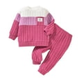thumbnail image 5 of Futezty Toddler Boys Girls Clothes Fall Winter Outfit Sets, Baby Boy Girl Long Sleeve Crew Neck Patchwork Elastic Waist 1T 2T 3T 4T 5T 2-Pieces Set Everyday, 5 of 6