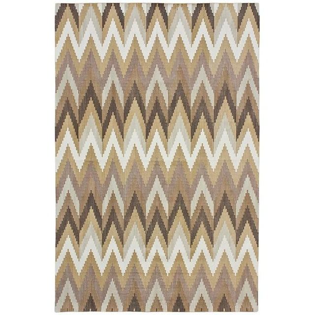Due Process Stable Trading Flatweave Flame Stitch Burnt Umber Area Rug, 8 x 10 ft.