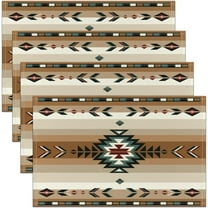 18"x12" Southwest Native Design Placemats Set of 4 Girls Southwestern Geometric Table Place Mats,Tribal Placemat for Kitchen Dining Table Decor Indoor Outdoor Beige