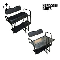 Hardcore Parts Rear Flip Seat For Club Car PRECEDENT Golf Cart 2004-Present Model (Black Cushion w/t Grab Bar Attachment)