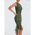 thumbnail image 3 of LS Mozision Elegant Ruffle Ruched Midi Dress For Women Robe Summer New Backless Sleeveless Irregular Club Party Sexy Dress Vestido, 3 of 7
