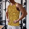 thumbnail image 5 of Logiee Gold Glitter Print Men's Workout Tank Top,Quick Dry Workout Tank Top,Gym Muscle Tee,Fitness Bodybuilding Sleeveless T Shirt-Medium, 5 of 7