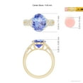 thumbnail image 4 of ANGARA Natural 3.5 ct Tanzanite Engagement Ring with Diamonds in 14K Yellow Gold for Women (Size-11x9mm) | December Birthstone, Anniversary, Jewelry Gift for Women | Natural Tanzanite Ring, 4 of 8