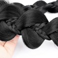 thumbnail image 2 of Bridal Hair Accessories Wide Kinky Fishtail Plaited Braids Headband Braided Synthetic Hair Elastic Stretch(Black), 2 of 4